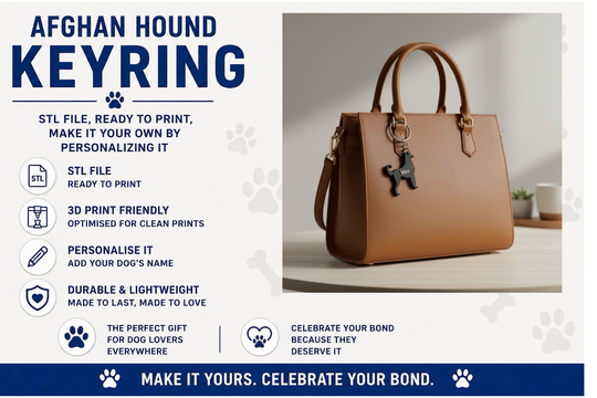 Brown handbag with an Afghan Hound keyring on a light background