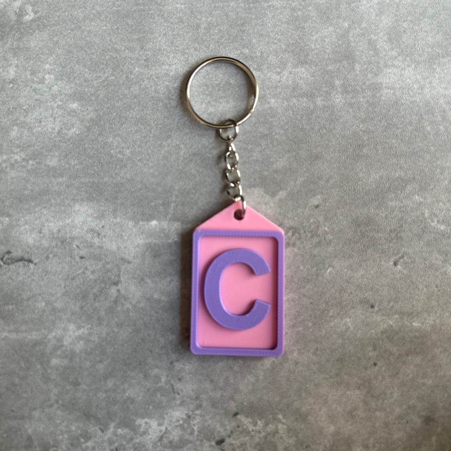 Personalised Initial keyring (3D Printed) Letter C | 3D Printed | Unique Personalised Gifts