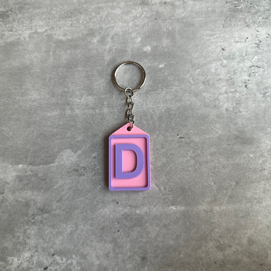 Personalised Initial keyring (3D Printed) Letter D | 3D Printed | Unique Personalised Gifts