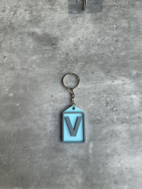 Personalised Initial keyring (3D Printed) Letter V | 3D Printed | Unique Personalised Gifts