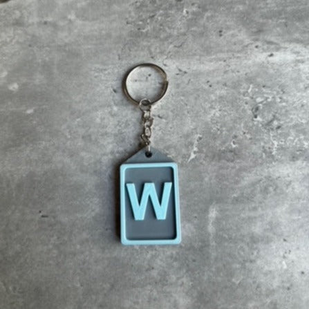 Personalised Initial keyring (3D Printed) Letter w | 3D Printed | Unique Personalised Gifts