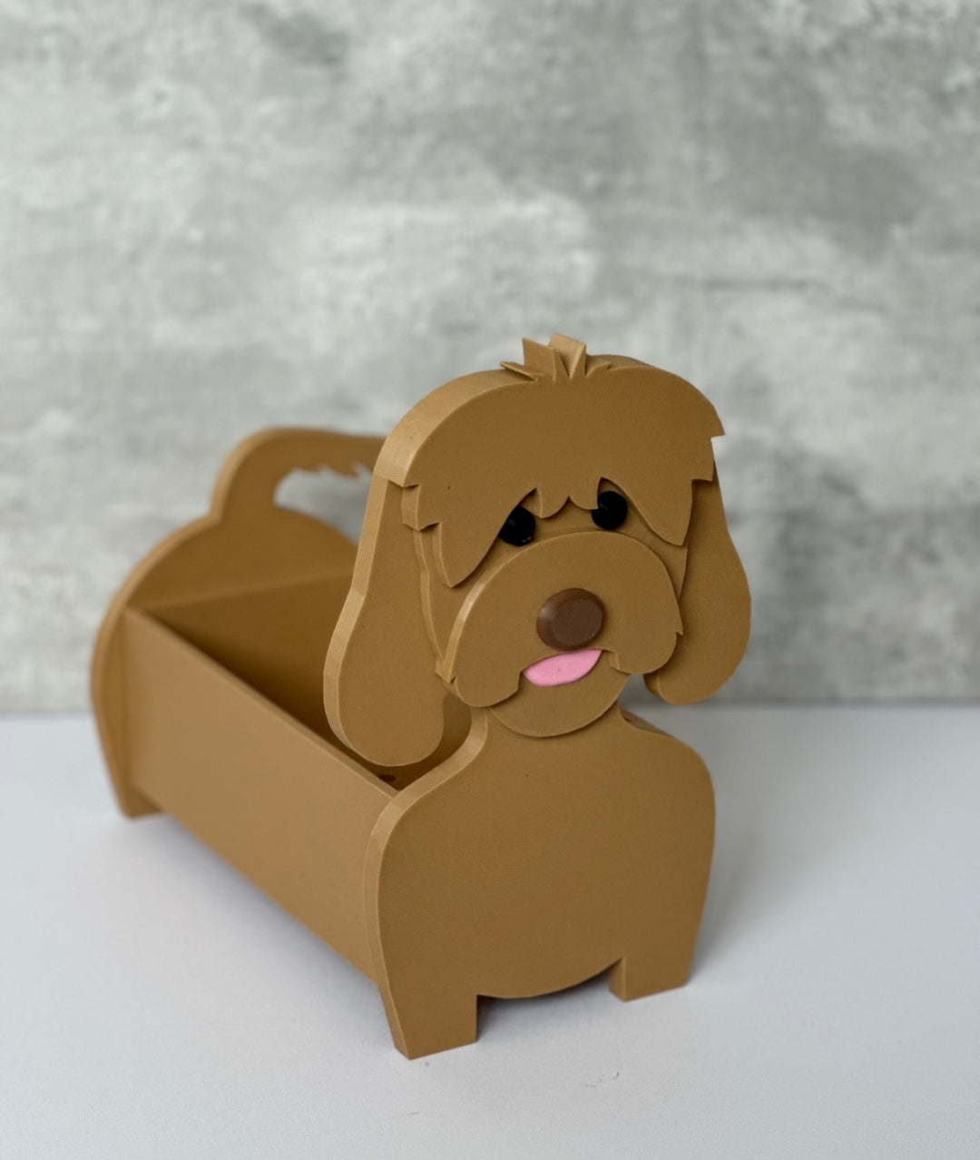 Cockapoo Dog Planter (3D Printed), Pet Planter - Birthday Gift - Dog Planter