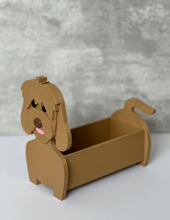 Cockapoo Dog Planter (3D Printed), Pet Planter - Birthday Gift - Dog Planter