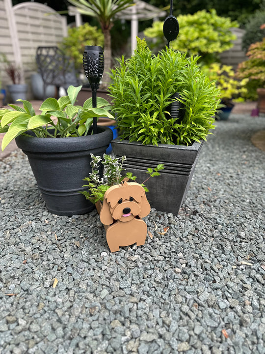 Cockapoo Dog Planter (3D Printed), Pet Planter - Birthday Gift - Dog Planter