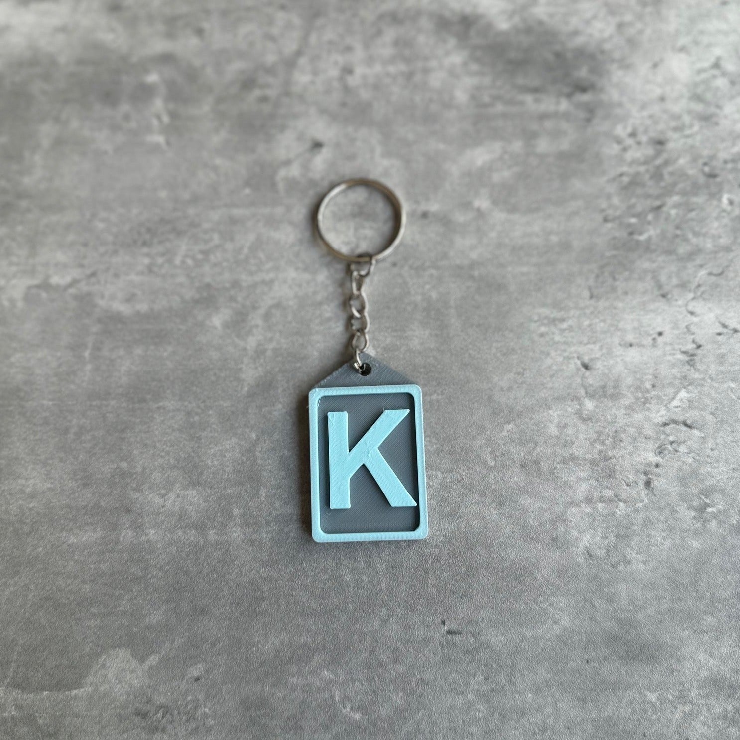 Personalised Initial keyring (3D Printed) Letter K | 3D Printed | Unique Personalised Gifts