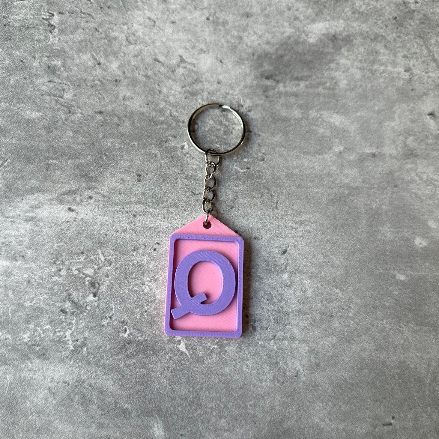 Initial Keyring Stl File (Letter Q) | 3D Printed | Unique Personalised Gifts