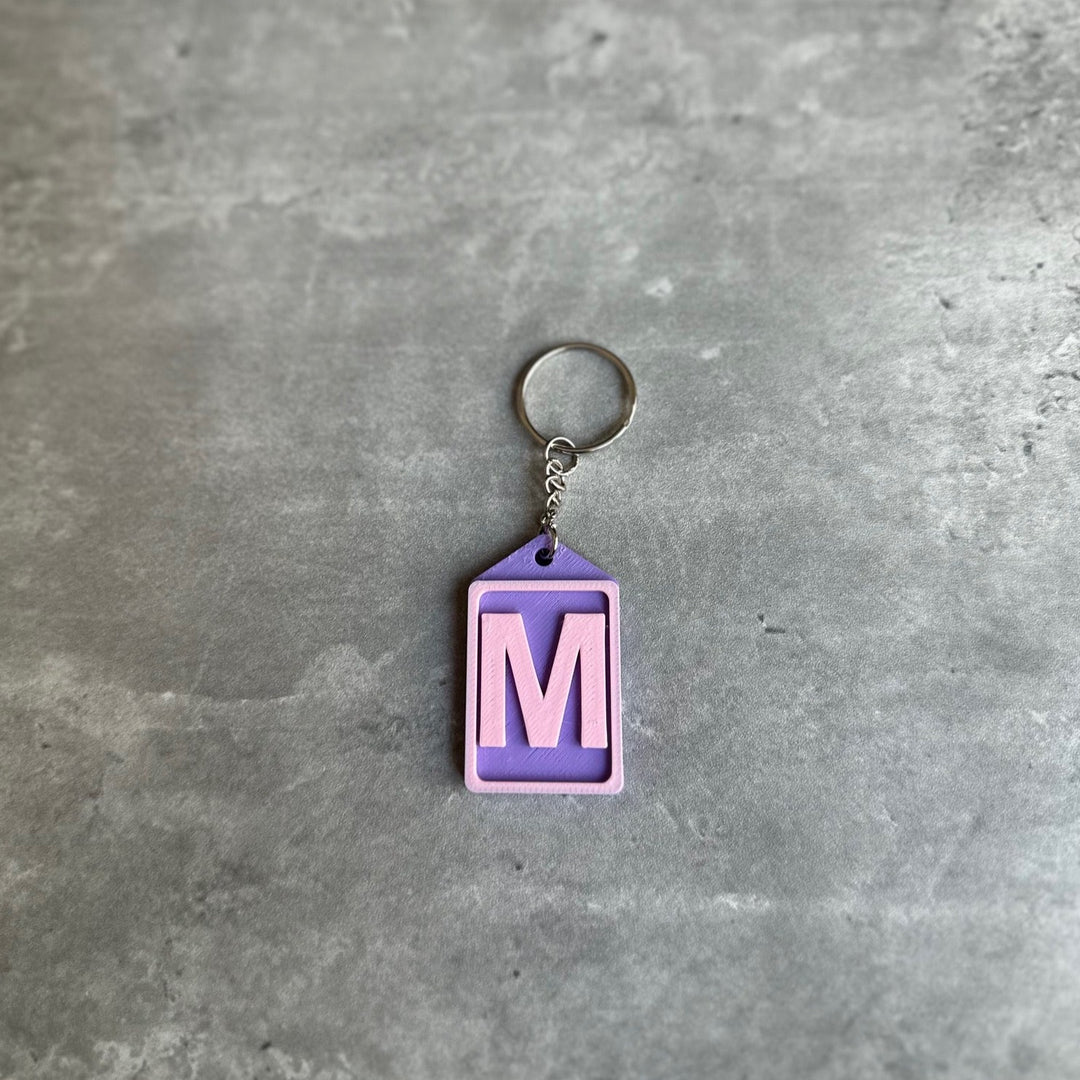 Personalised Initial keyring (3D Printed) Letter M | 3D Printed | Unique Personalised Gifts