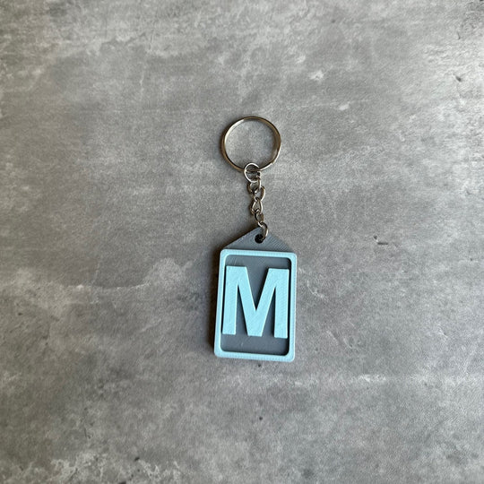 Personalised Initial keyring (3D Printed) Letter M | 3D Printed | Unique Personalised Gifts