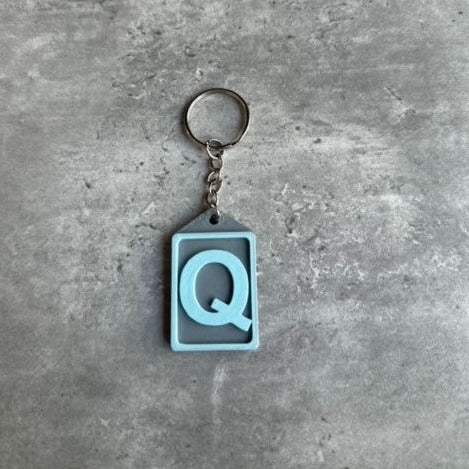 Personalised Initial keyring (3D Printed) Letter Q | 3D Printed | Unique Personalised Gifts
