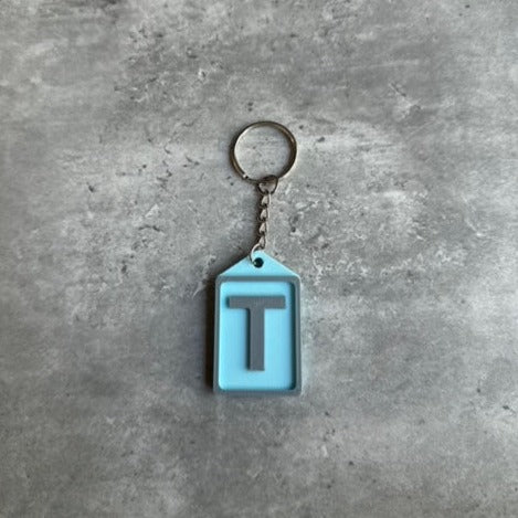 Personalised Initial keyring (3D Printed) Letter T | 3D Printed | Unique Personalised Gifts