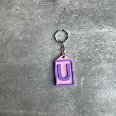 Personalised Initial keyring (3D Printed) Letter U | 3D Printed | Unique Personalised Gifts