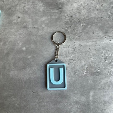 Personalised Initial keyring (3D Printed) Letter U | 3D Printed | Unique Personalised Gifts