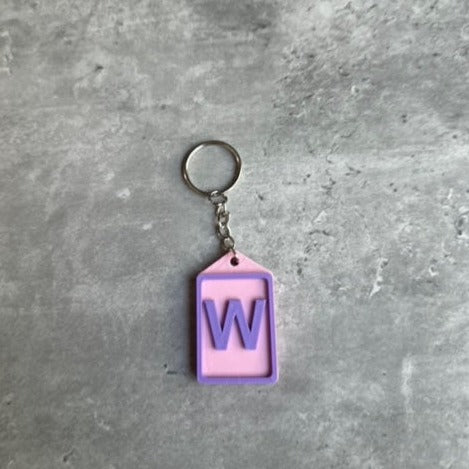 Personalised Initial keyring (3D Printed) Letter w | 3D Printed | Unique Personalised Gifts