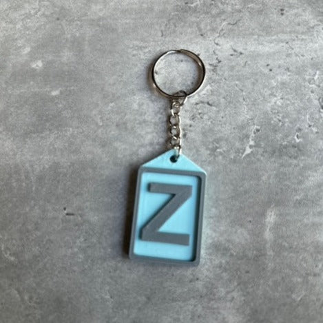 Personalised Initial keyring (3D Printed) Letter Z | 3D Printed | Unique Personalised Gifts