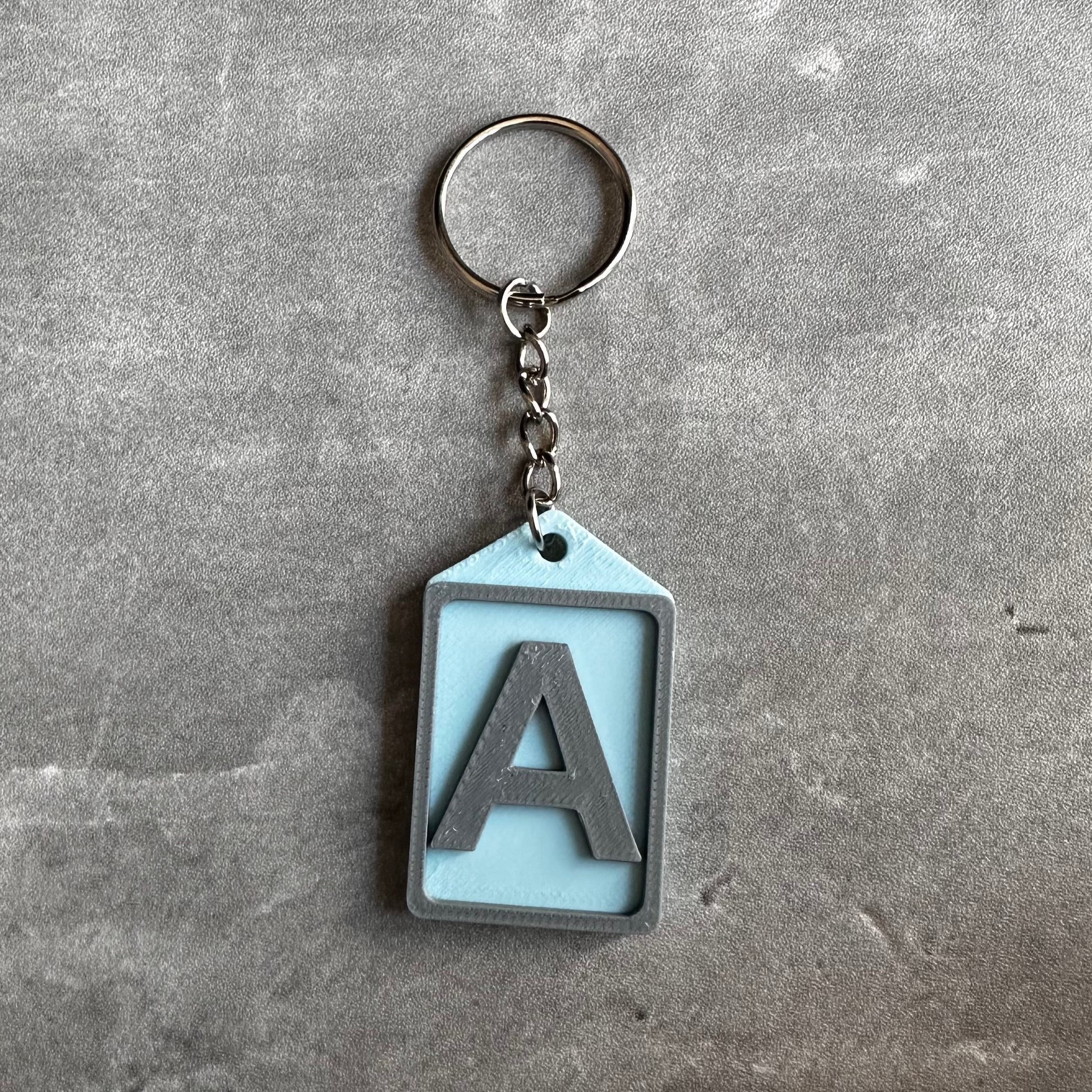 Personalised Initial keyring (3D Printed) Letter A | 3D Printed | Unique Personalised Gifts