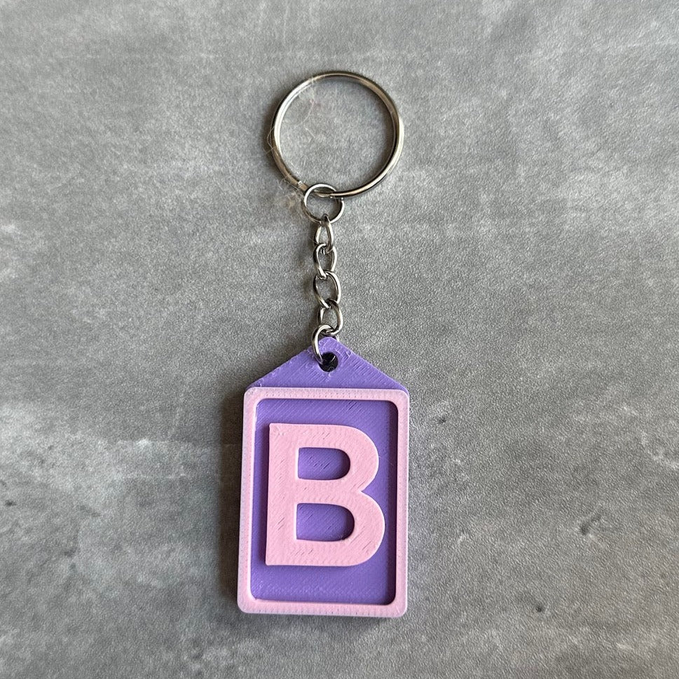 Personalised Initial keyring (3D Printed) Letter B | 3D Printed | Unique Personalised Gifts