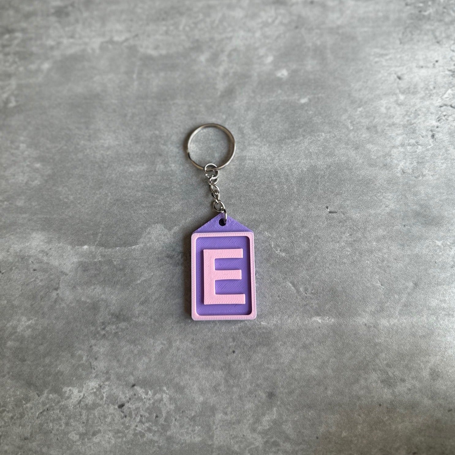 Personalised Initial keyring (3D Printed) Letter E | 3D Printed | Unique Personalised Gifts