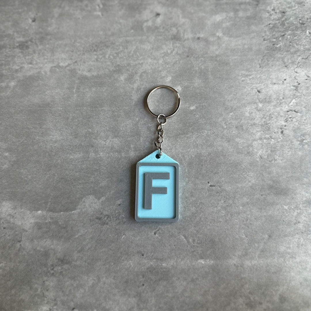 Personalised Initial keyring (3D Printed) Letter F | 3D Printed | Unique Personalised Gifts