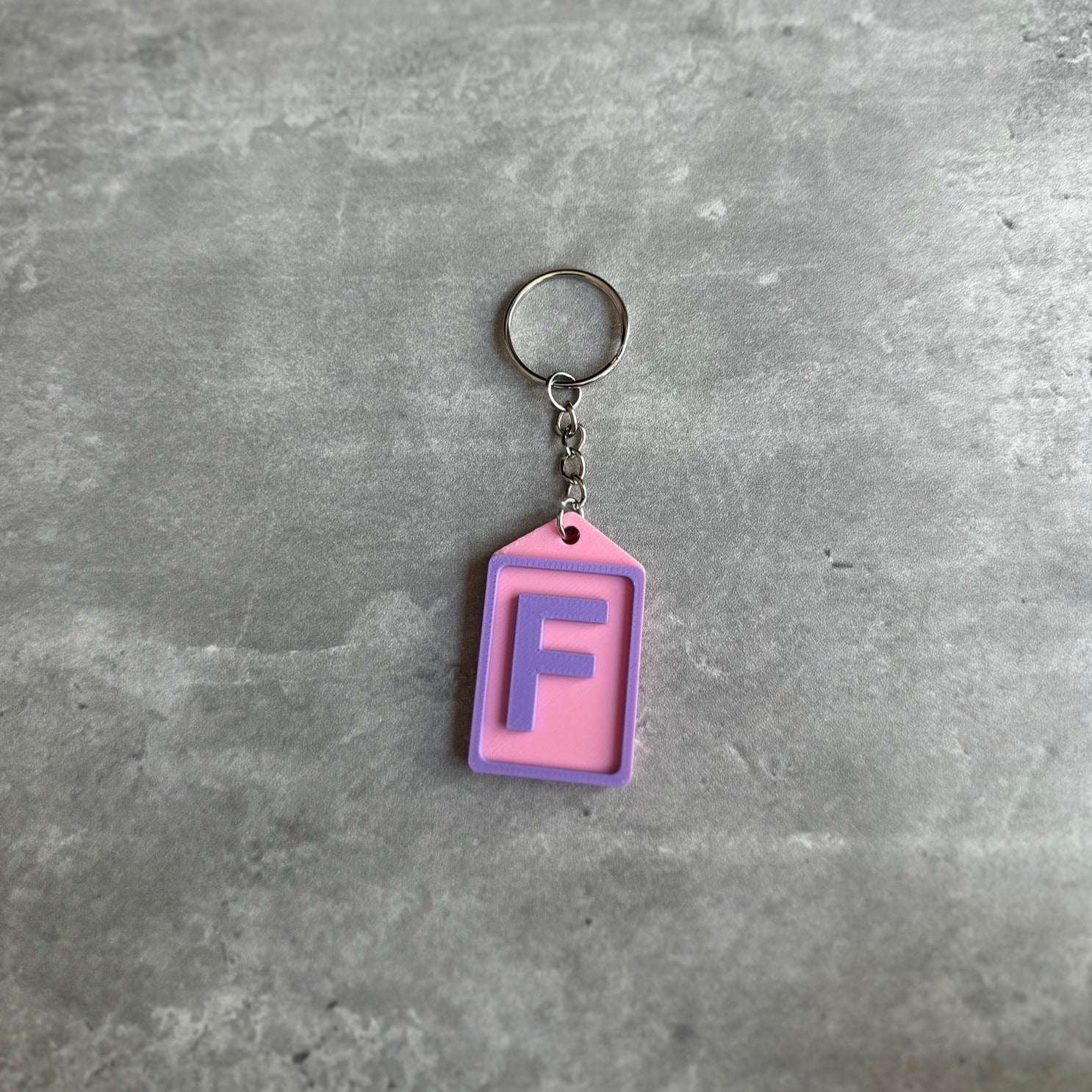 Personalised Initial keyring (3D Printed) Letter F | 3D Printed | Unique Personalised Gifts