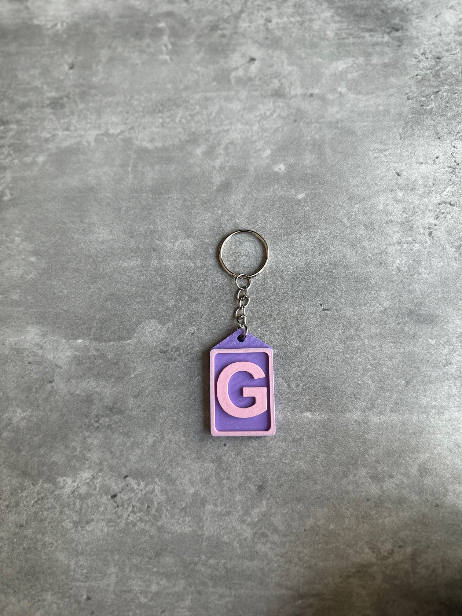 Personalised Initial keyring (3D Printed) Letter G | 3D Printed | Unique Personalised Gifts