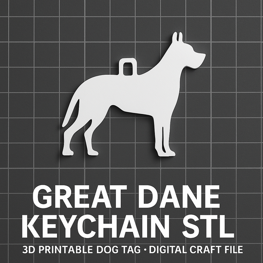 D model preview of a Great Dane silhouette on a virtual print bed in Bambu Studio slicer software. The design is labeled 'Before' and shows the initial flat version with a rectangular base, ready for 3D printing on a Bambu X1 printer