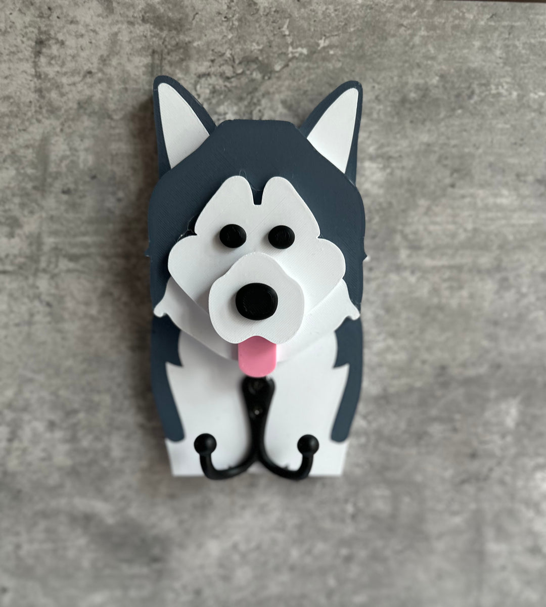 Husky Dog Face Hook (3D Printed) 