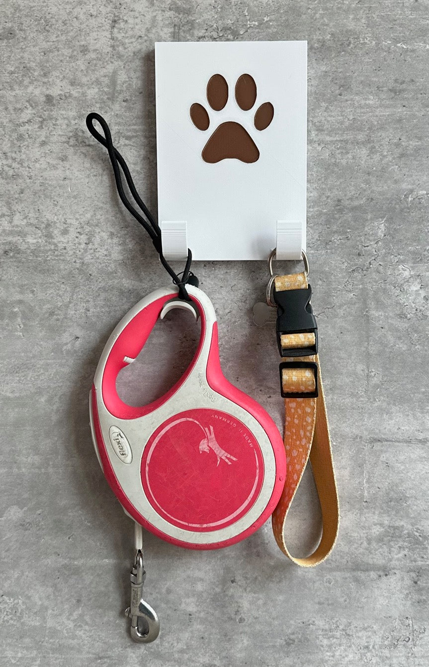 Personalised  Paw Print (1 Paw) Dog Lead Hook | 3D Printed | Unique Personalised Gifts