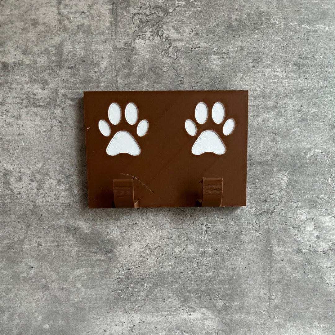 Personalised  Paw Print (2 Paws) Dog Lead Hook | 3D Printed | Unique Personalised Gifts)