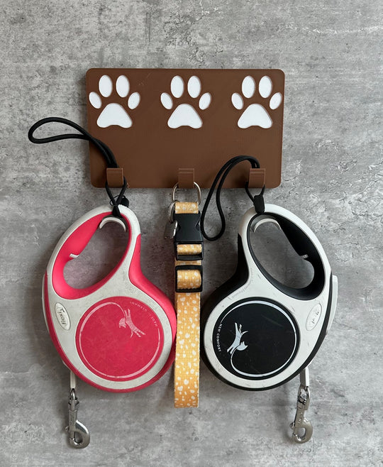 Personalised  Paw Print (3 Paws) Dog Lead Hook | 3D Printed | Unique Personalised Gifts