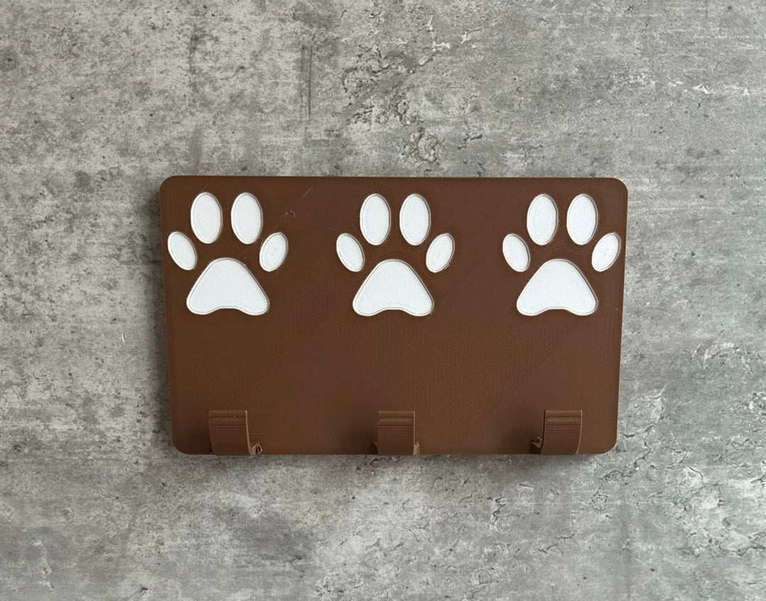 Personalised  Paw Print (3 Paws) Dog Lead Hook | 3D Printed | Unique Personalised Gifts