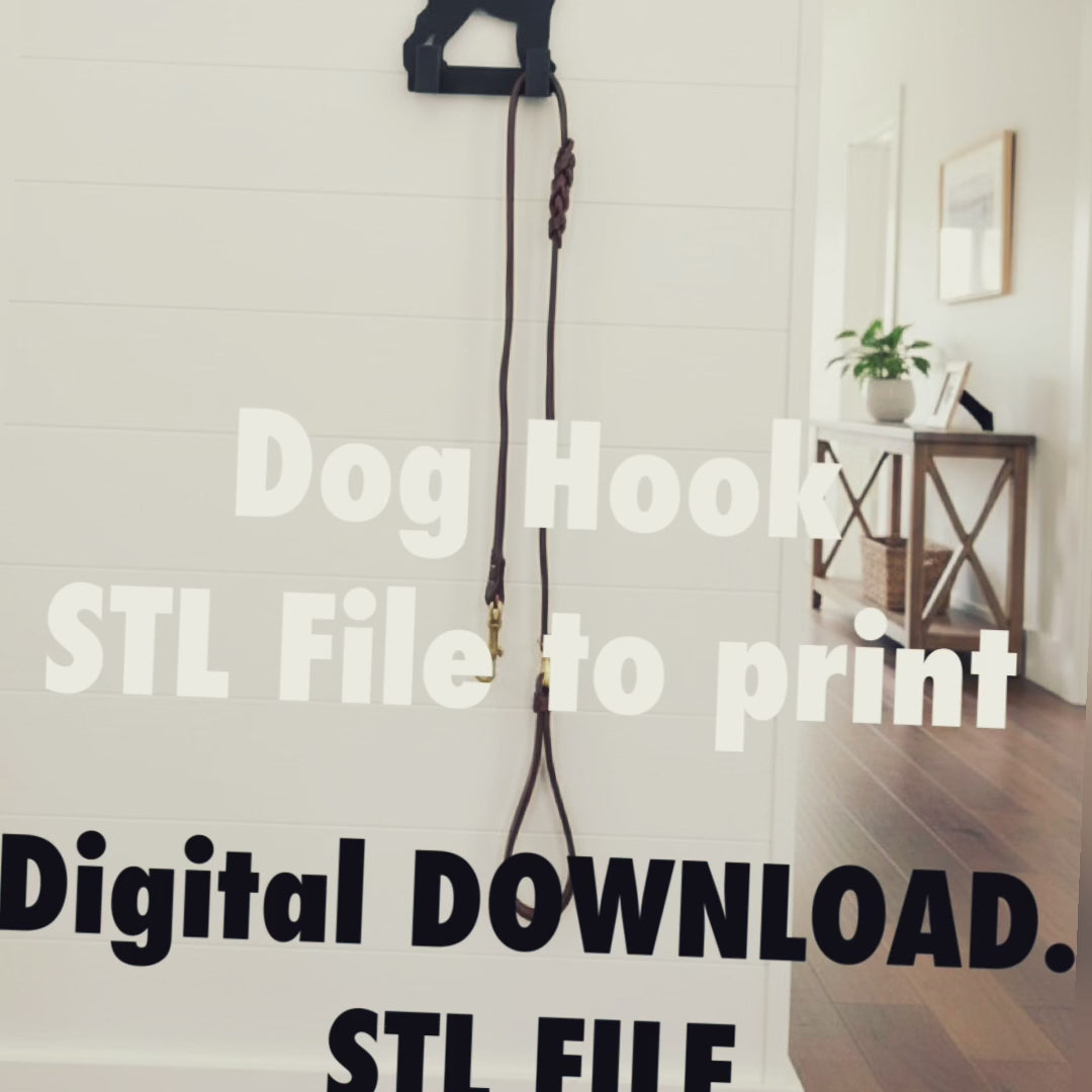 Personalised Airedale dog lead hook with name STL file, 3D printable dog leash holder digital download video