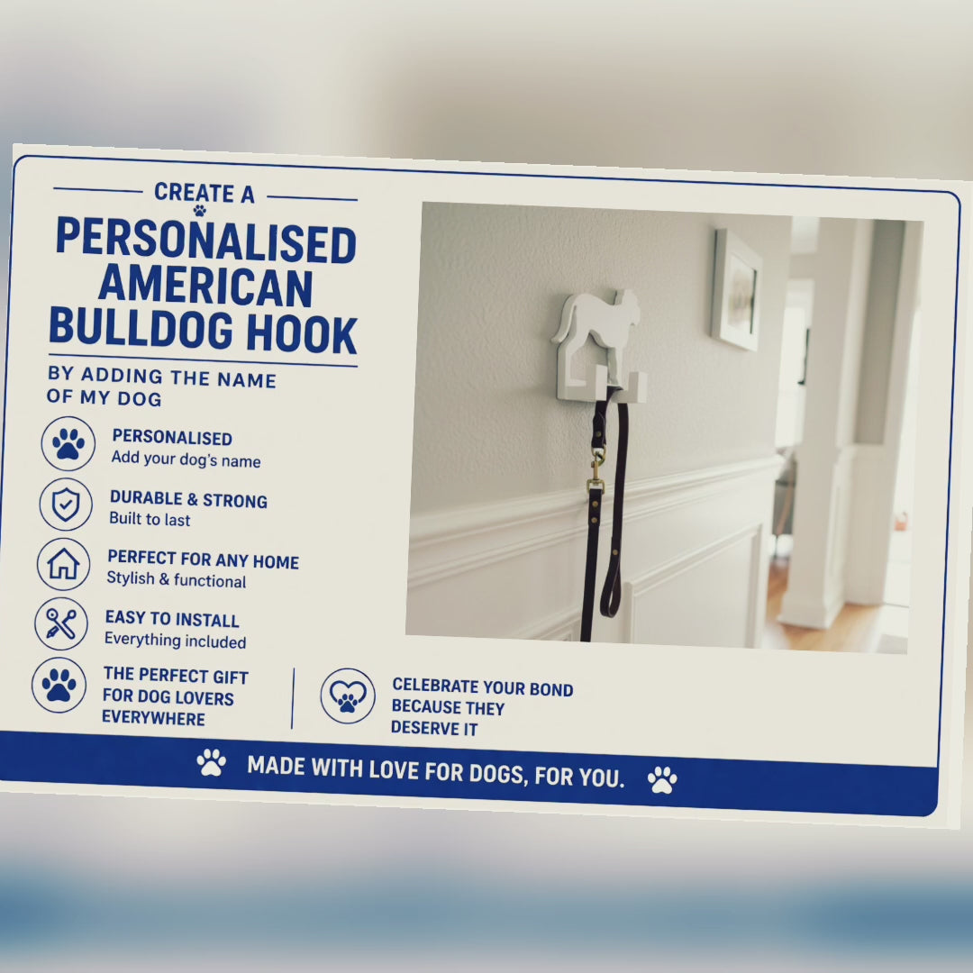 American Bulldog 3D Printed Dog Wall Hook video