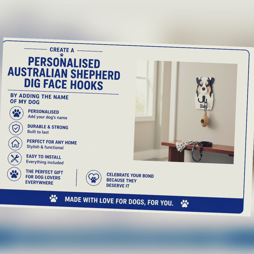Australian Shepherd 3D Printed Dog Face Hook video