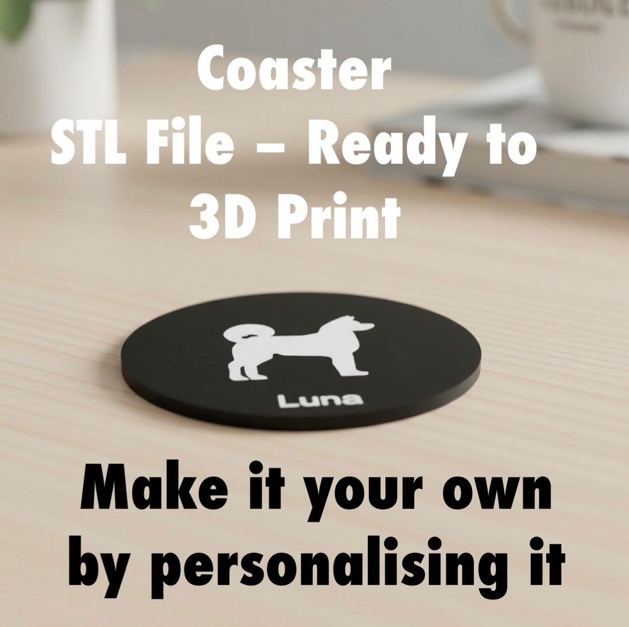 Akita Coaster STL File For 3D Printing.  Vdeo