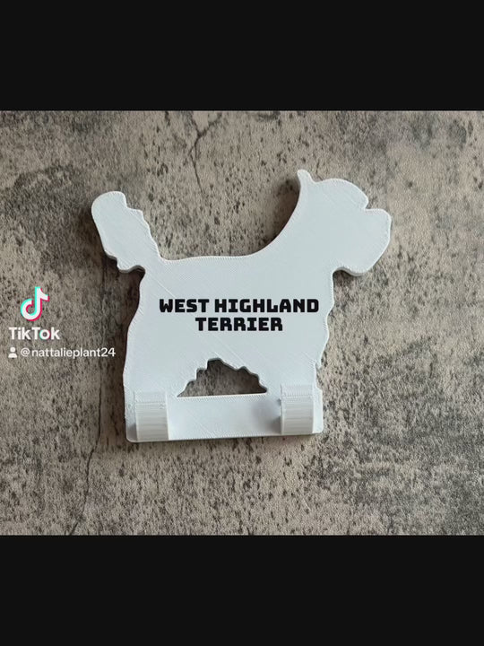 Video Of West Highland Terrier Dog Lead Hook Stl File Being 3D Printed.| Personalised West Highland Terrier Dog Lead Hook | 3D Printed | Unique Personalised Gifts