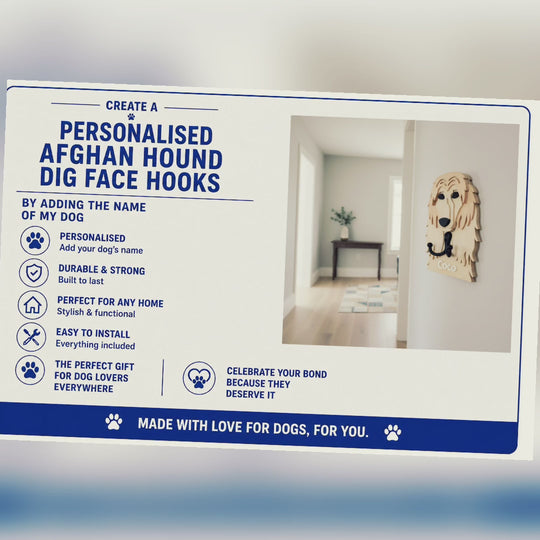 Afghan Hound 3D Printed Dog Face Hook