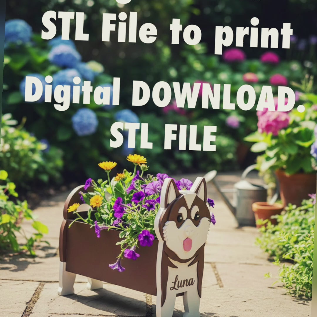 Akita Dog Planter STL File 3D Printing Video