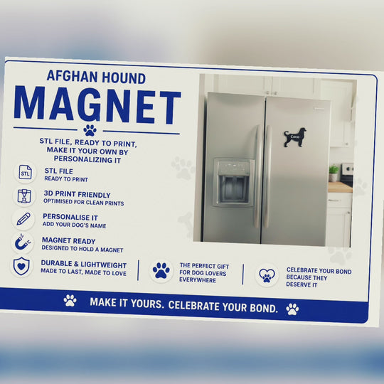 Afghan Hound Magnet STL File For 3D Printing