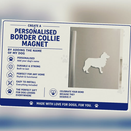Border Collie 3D Printed Dog Magnet