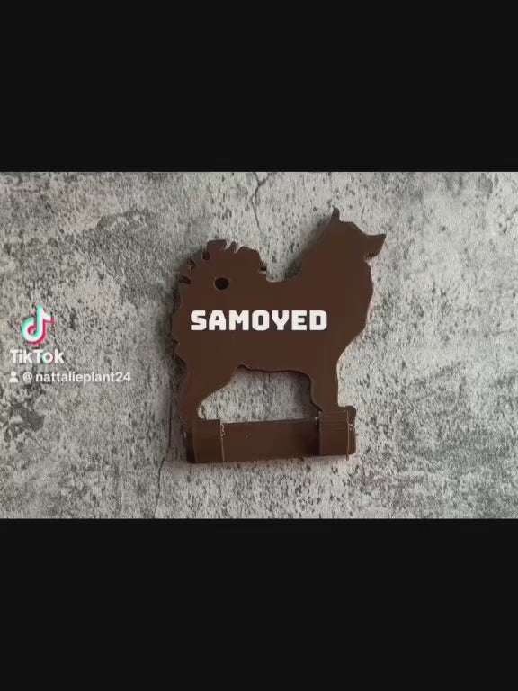Video Of Samoyed Dog Lead Hook Being 3D Printed. |Personalised Samoyed Dog Lead Hook | 3D Printed | Unique Personalised Gifts 