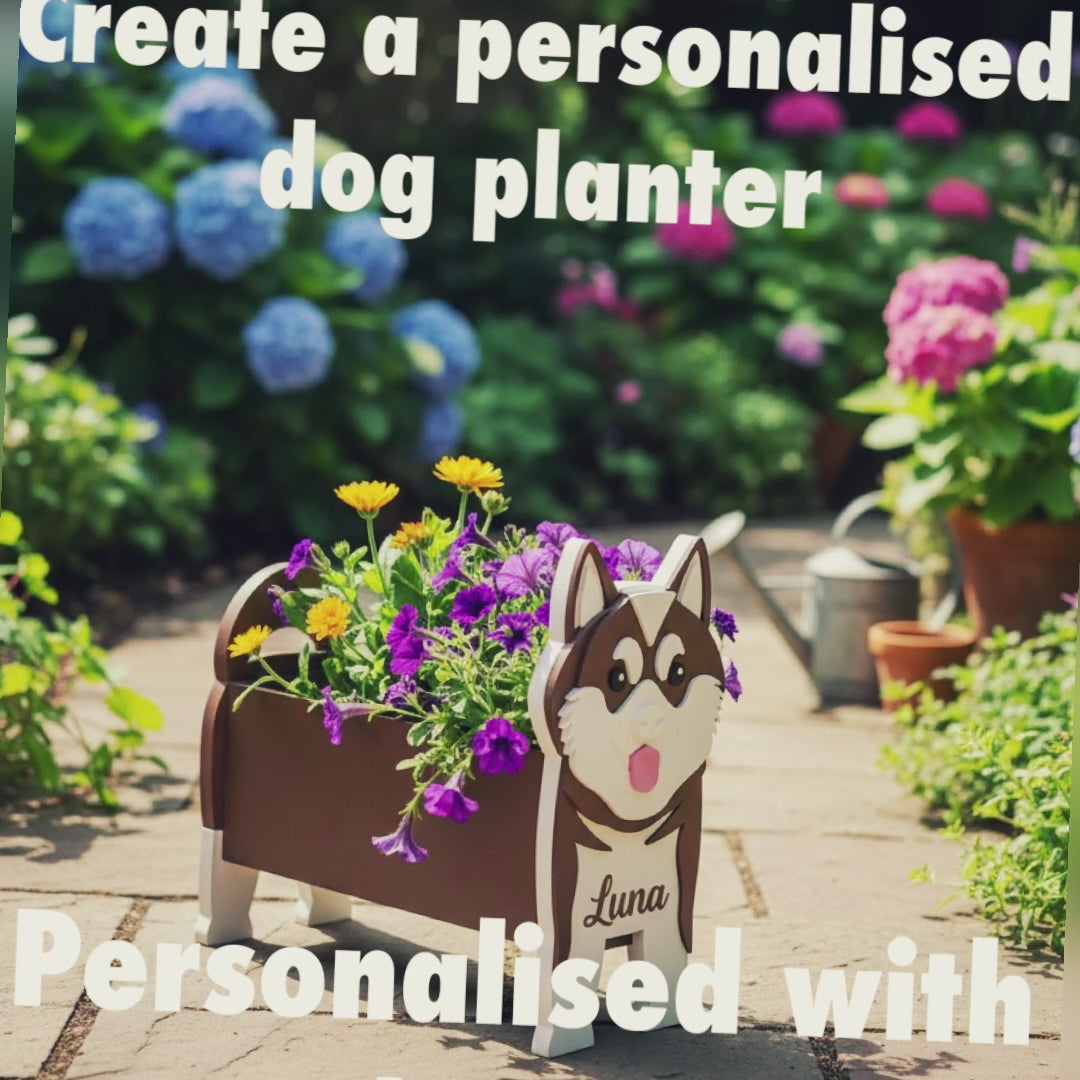 Akita 3D Printed Dog Planter. video