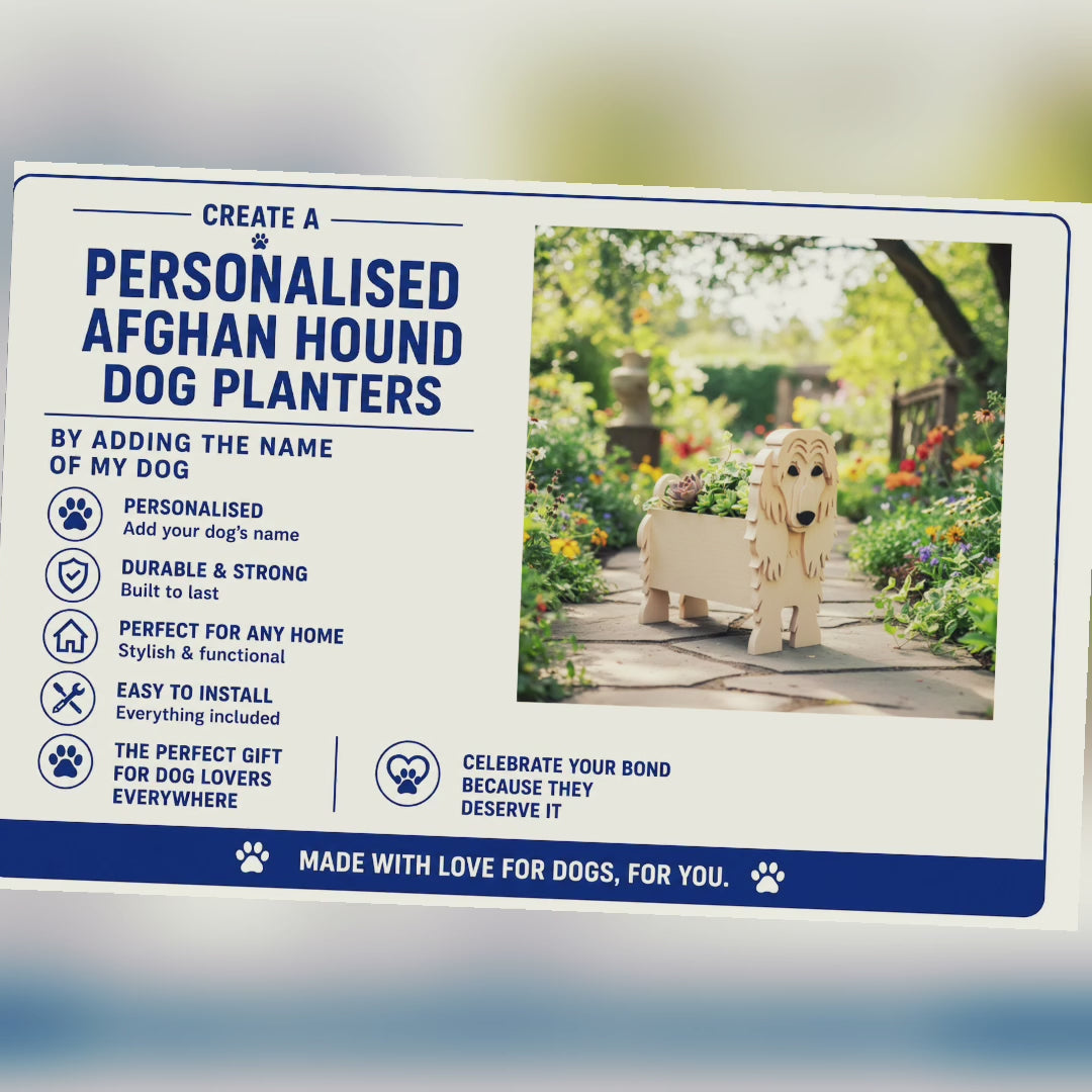Afghan Hound 3D Printed Dog Planter