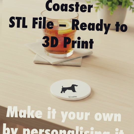 Airdale Terrier Coaster STL File | 3D Printable Dog Coaster | Digital Download