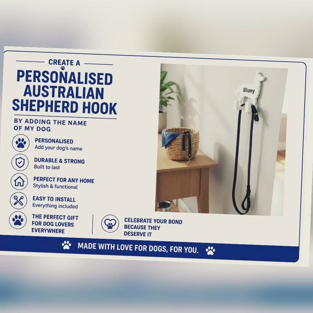 Australian Shepherd 3D Printed Dog Wall Hook video