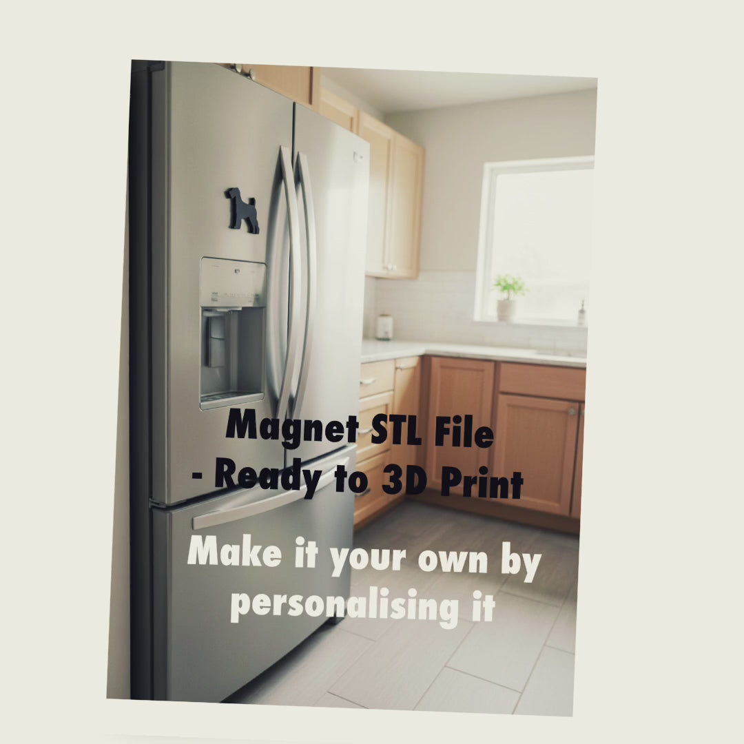 Airedale Terrier magnet STL file for 3D printing, dog fridge magnet digital download, custom dog magnet design UK