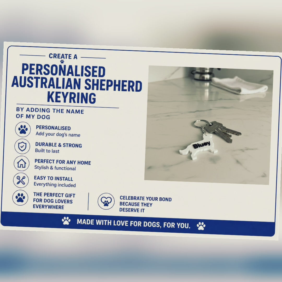 Australian Shepherd 3D Printed Dog Keyring video