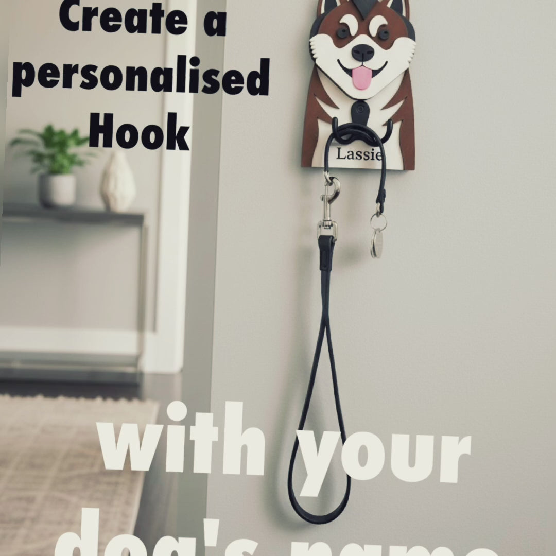 Akita 3D Printed Dog Face Hook. Video