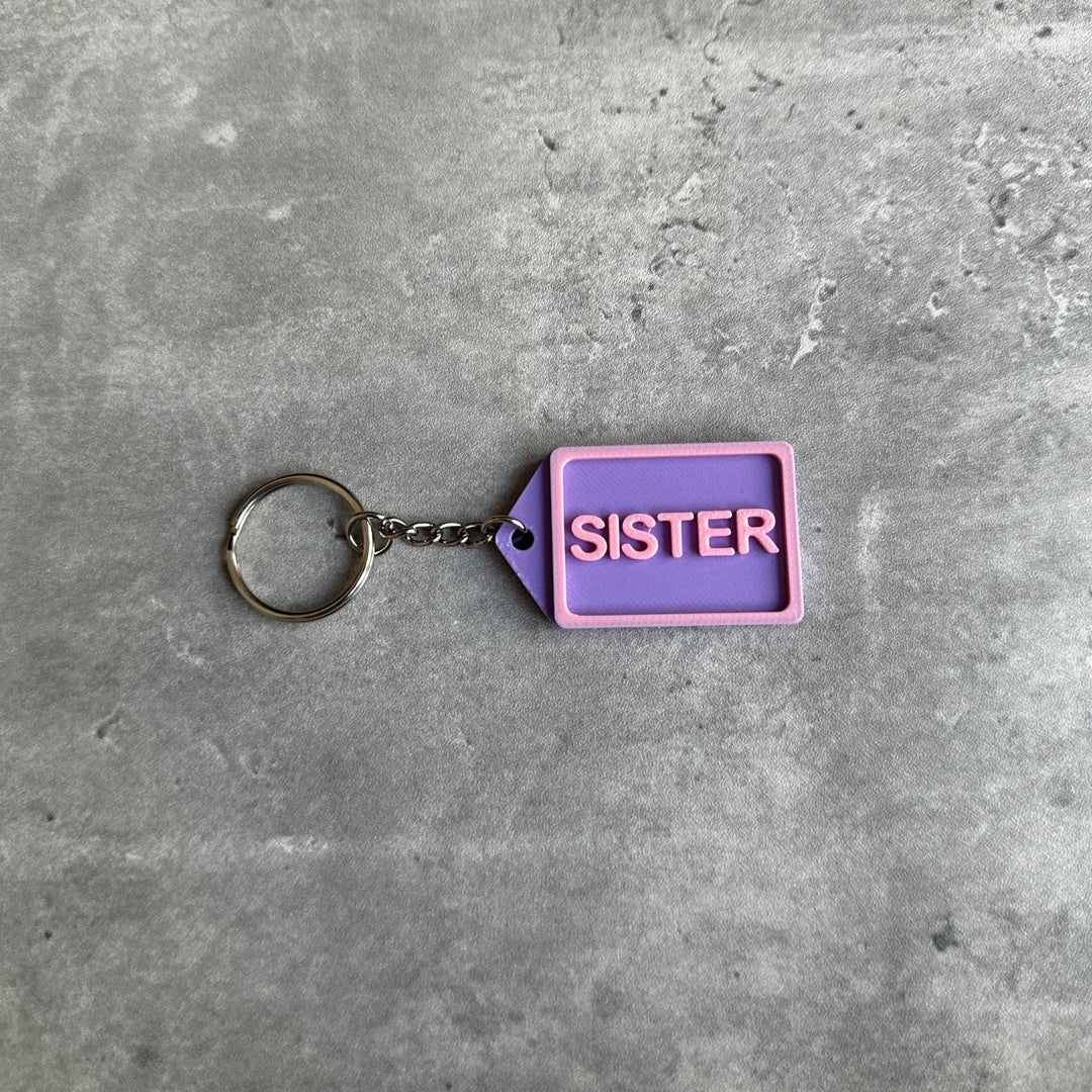 Personalised Family keyring (3D Printed) Sister | 3D Printed | Unique Personalised Gifts