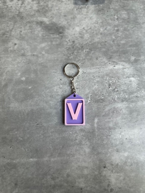Personalised Initial keyring (3D Printed) Letter V | 3D Printed | Unique Personalised Gifts